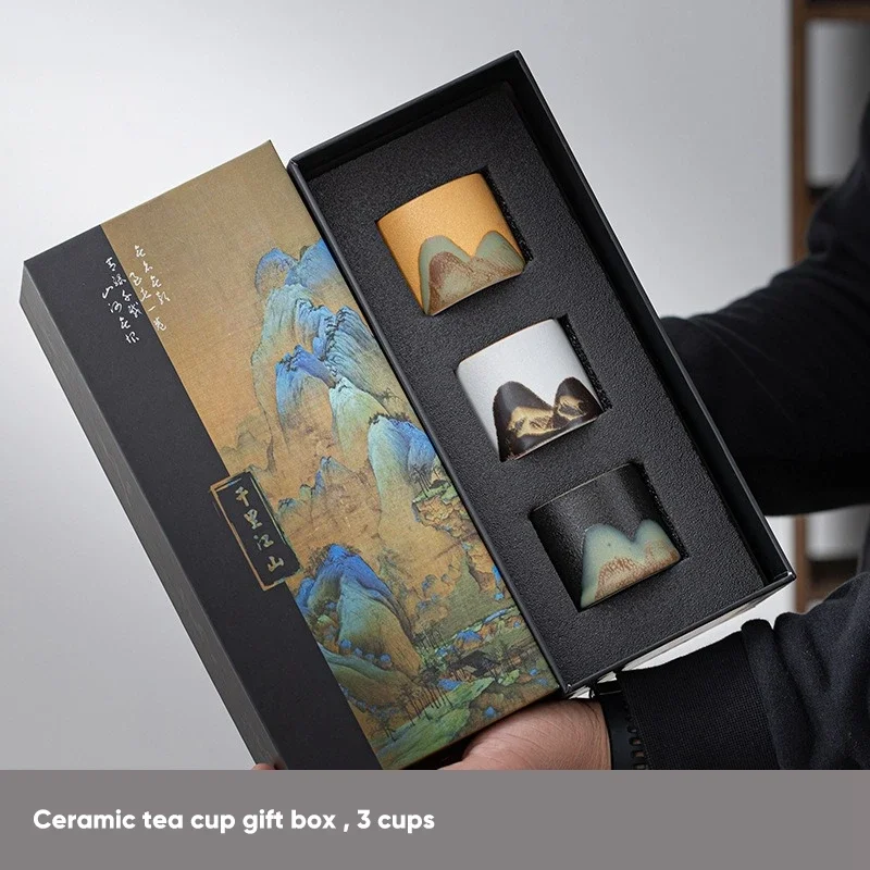 Japanese Pottery - Caja de regalo, taza de té