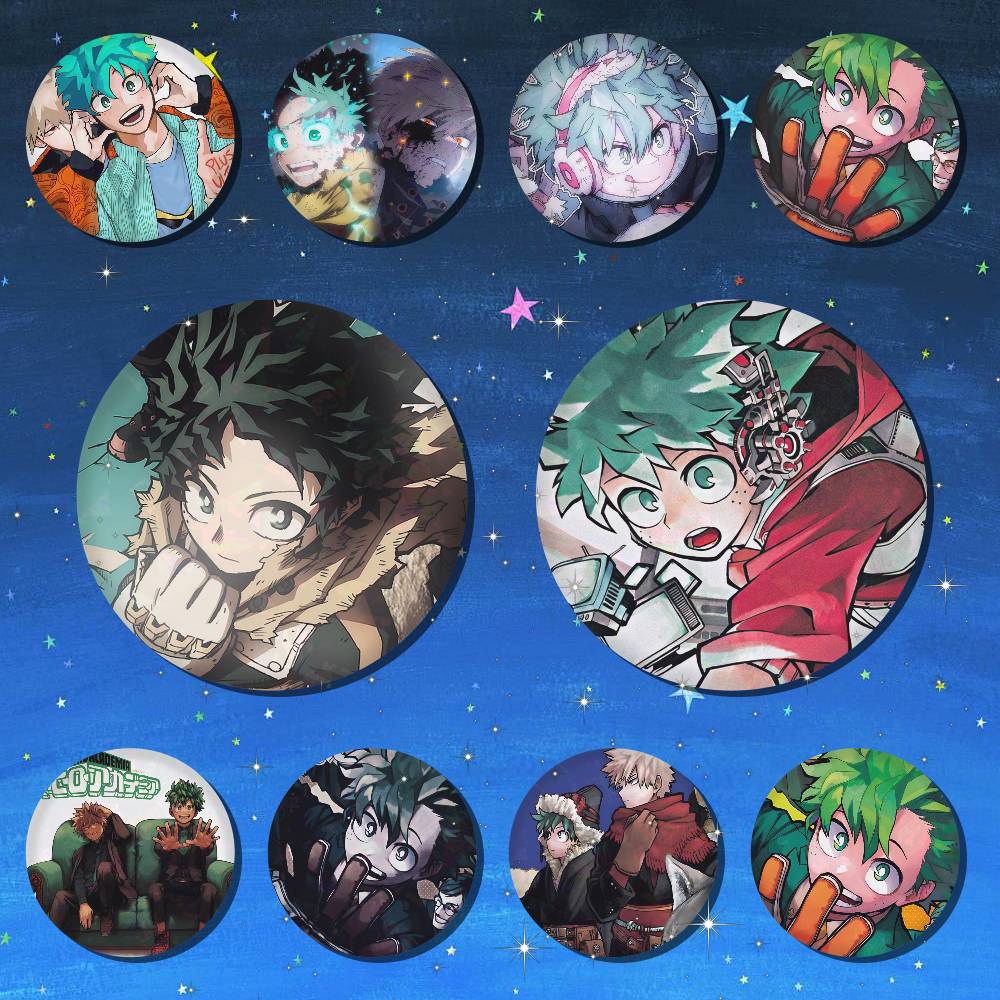 Furoshiki - Insignias Redondas de Anime A-Midoriya Izuku